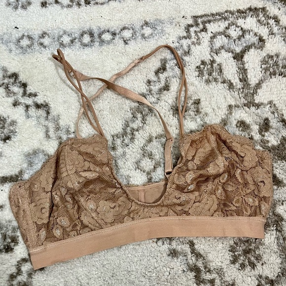 Free People Other - Free people tan lace plunge bralette
